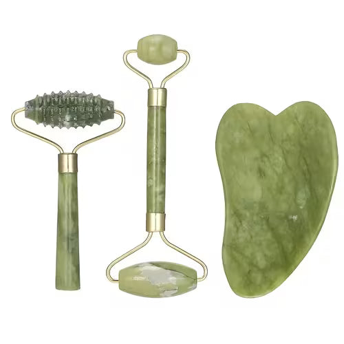 3pcs 3-in-1 Jade Roller And Gua Sha Set | Roller with