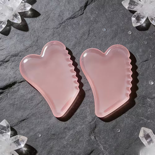 2pcs 2pcs Dreamy Rose Pink Gua Sha Massager - Resin